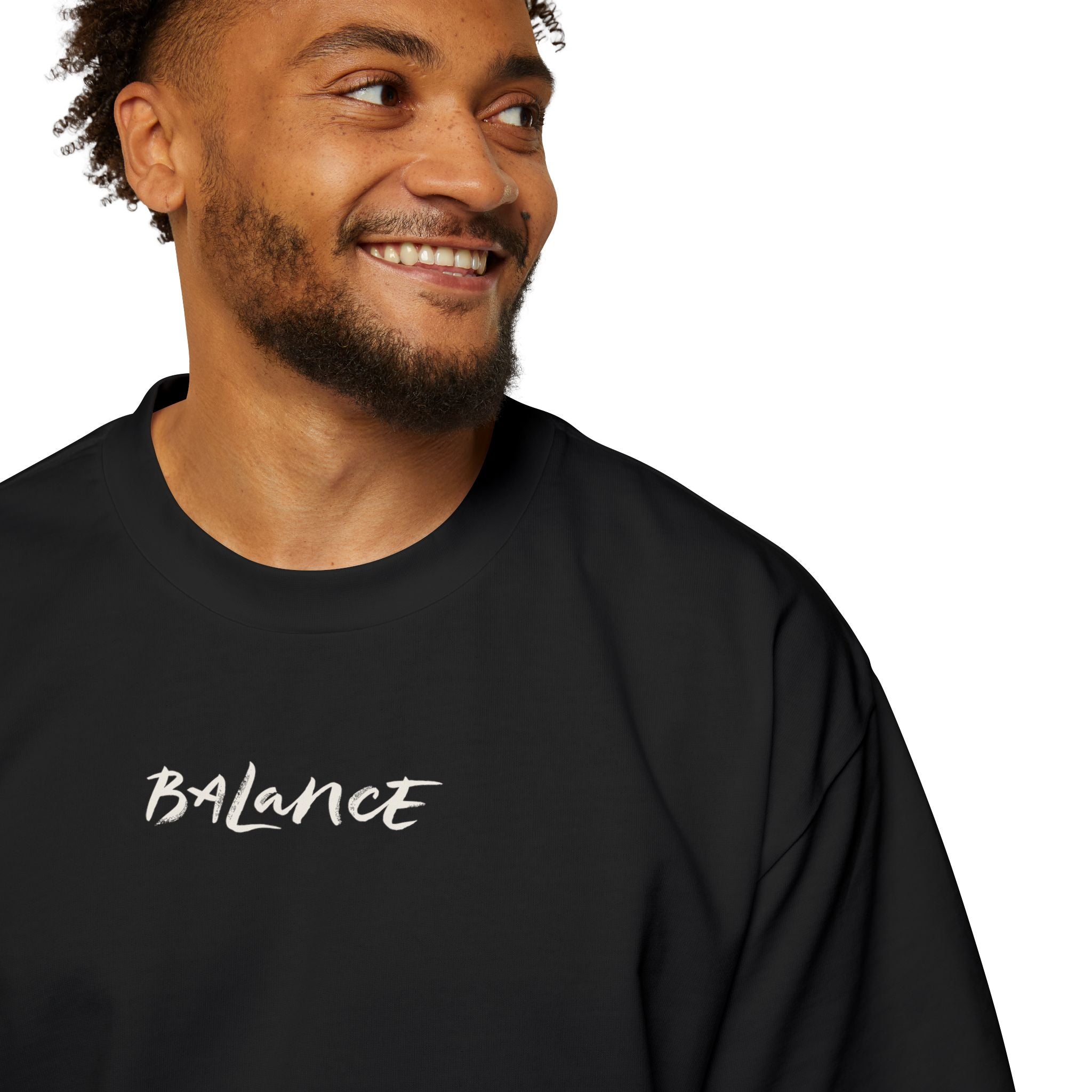 Balance Oversized Tee — Minimalist Photo-Print Men's T-Shirt