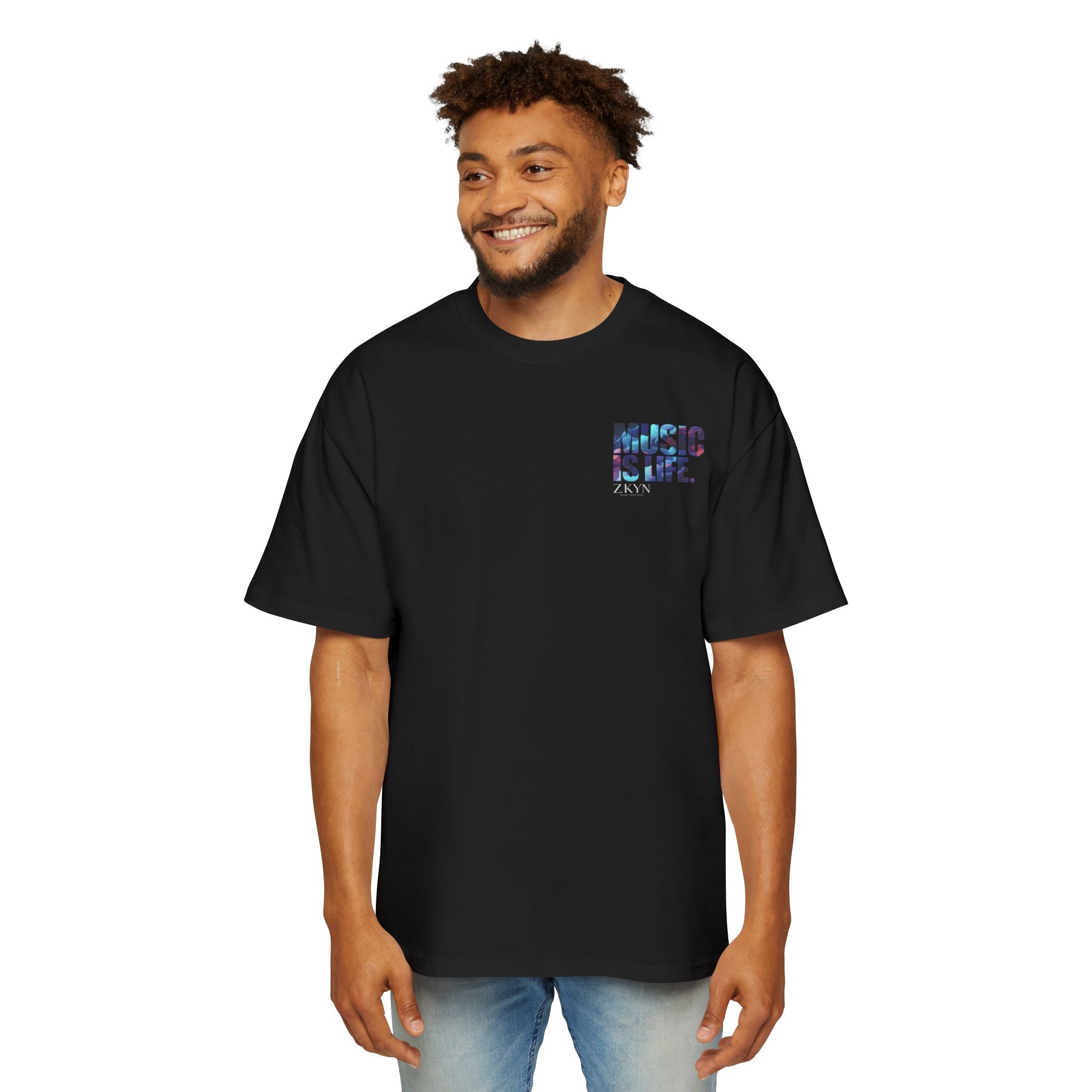 Music Is Life Tee — Retro Speaker Skull Graphic Oversized T‑Shirt
