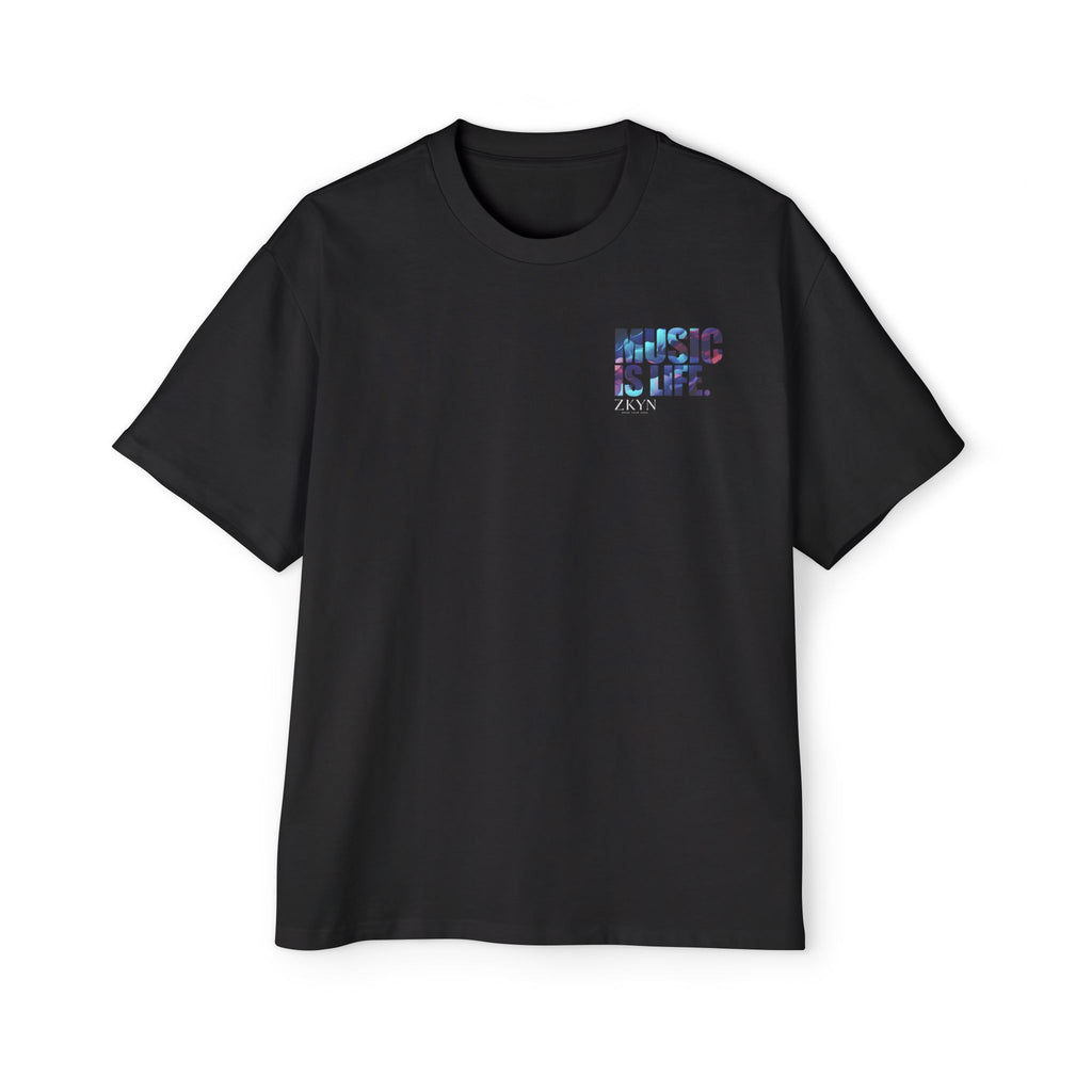 Music Is Life Tee — Retro Speaker Skull Graphic Oversized T‑Shirt