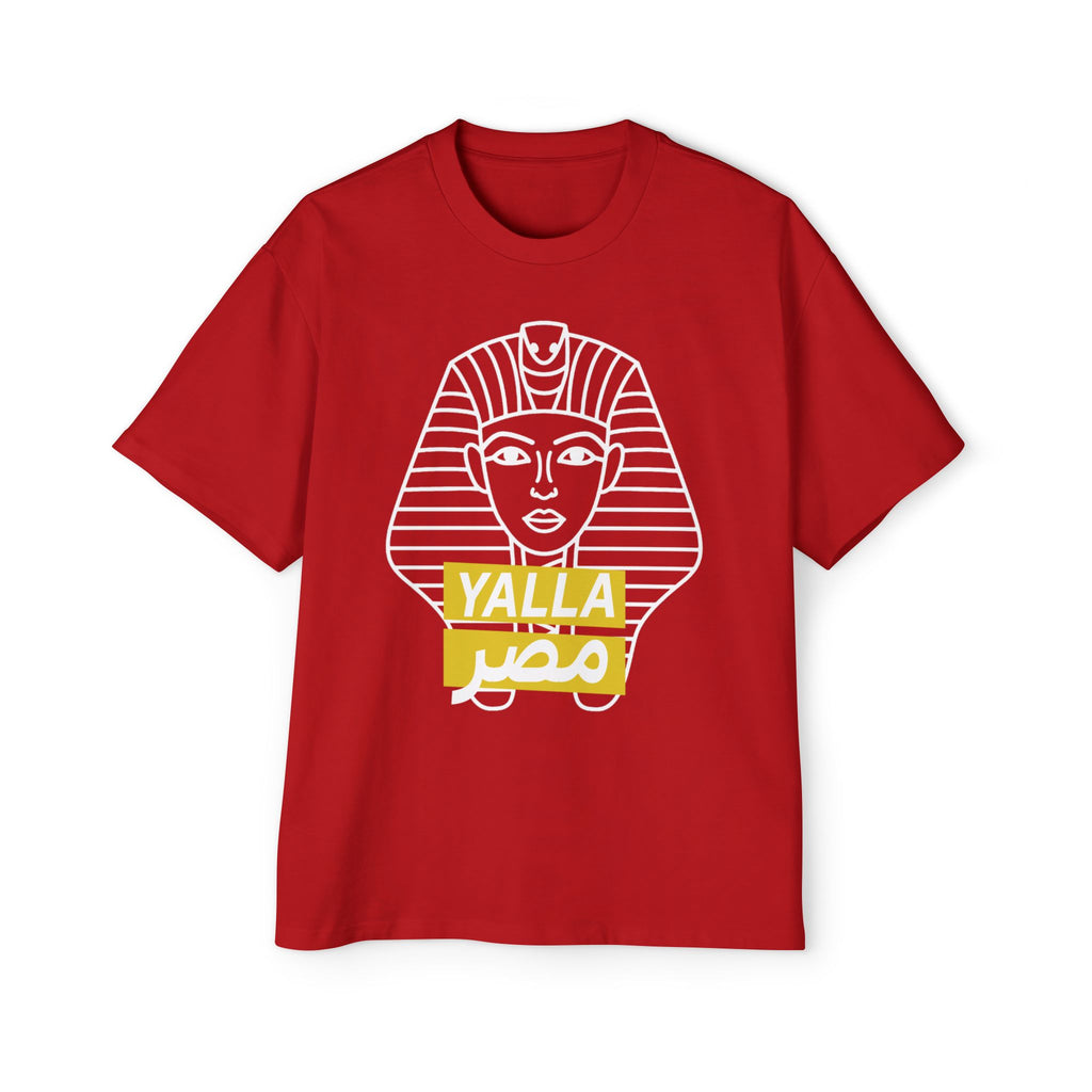 Yalla مصر Graphic Tee — Yellow Arabic Script Men's Oversized T-Shirt