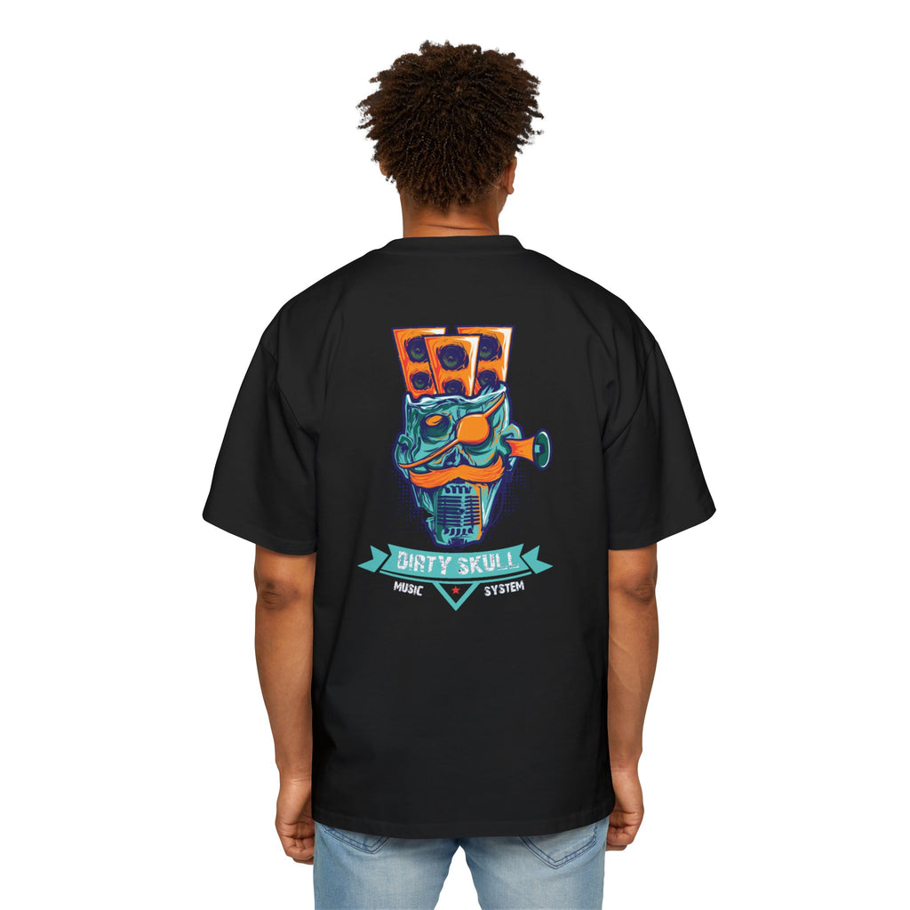 Music Is Life Tee — Retro Speaker Skull Graphic Oversized T‑Shirt